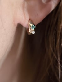 Image 5 of Victorian emerald mini hoop earring