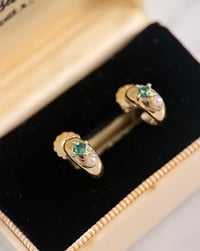 Image 4 of Victorian emerald mini hoop earring