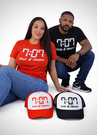 Image 2 of 707 Rise & Grind-Red / Black Tee & Hat set