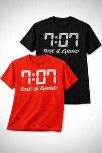 Image 1 of 707 Rise & Grind-Red / Black Tee & Hat set