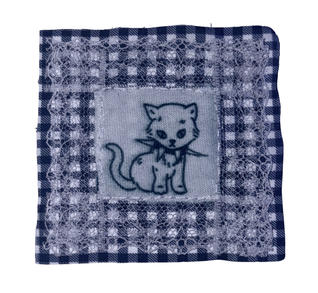 "CAT" SUN PRINT LACE PATCH