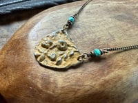 Image 20 of Earth Gardens necklace - Floral pewter, Turquoise and brass / n32