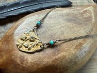 Image 22 of Earth Gardens necklace - Floral pewter, Turquoise and brass / n32