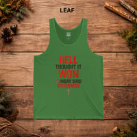 Image 5 of Christian Faith Tank Top — "Hell Thought It Won" Inspirational Graphic Tank