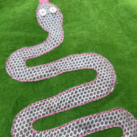 Image 5 of Snake Appliqué Tote in Green
