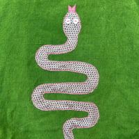Image 3 of Snake Appliqué Tote in Green