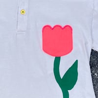 Image 2 of M Tulip Pocket Polo Top in Cream