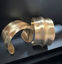 Image 1 of Hammered, Textured, Brass Cuffs 