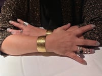Image 1 of Hammered, Textured, Shaped, Brass Cuffs