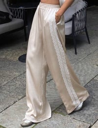 Image 1 of Satin Lace Flow Pants