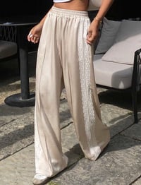 Image 2 of Satin Lace Flow Pants