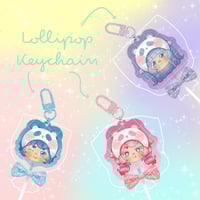 Image 1 of Panda Beanie Lollipop Keychain Charm SALE