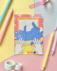 Image 2 of Blue Cat Pastel A6 Prints