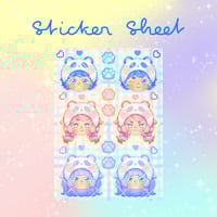Image 1 of Panda Beanie Sticker Sheet