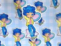 Image 3 of Panda Bear Human Chibi Clear Stickers