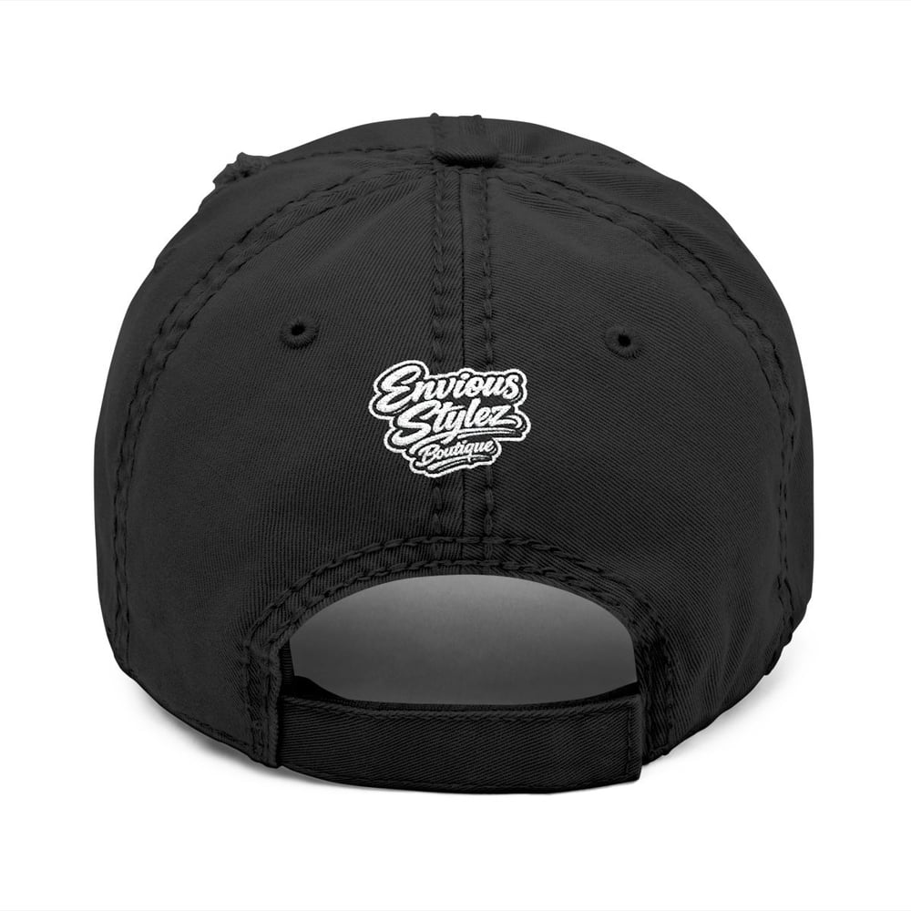 Image of Unisex Dope Distressed Dad Hat — Embroidered Retro Streetwear Cap