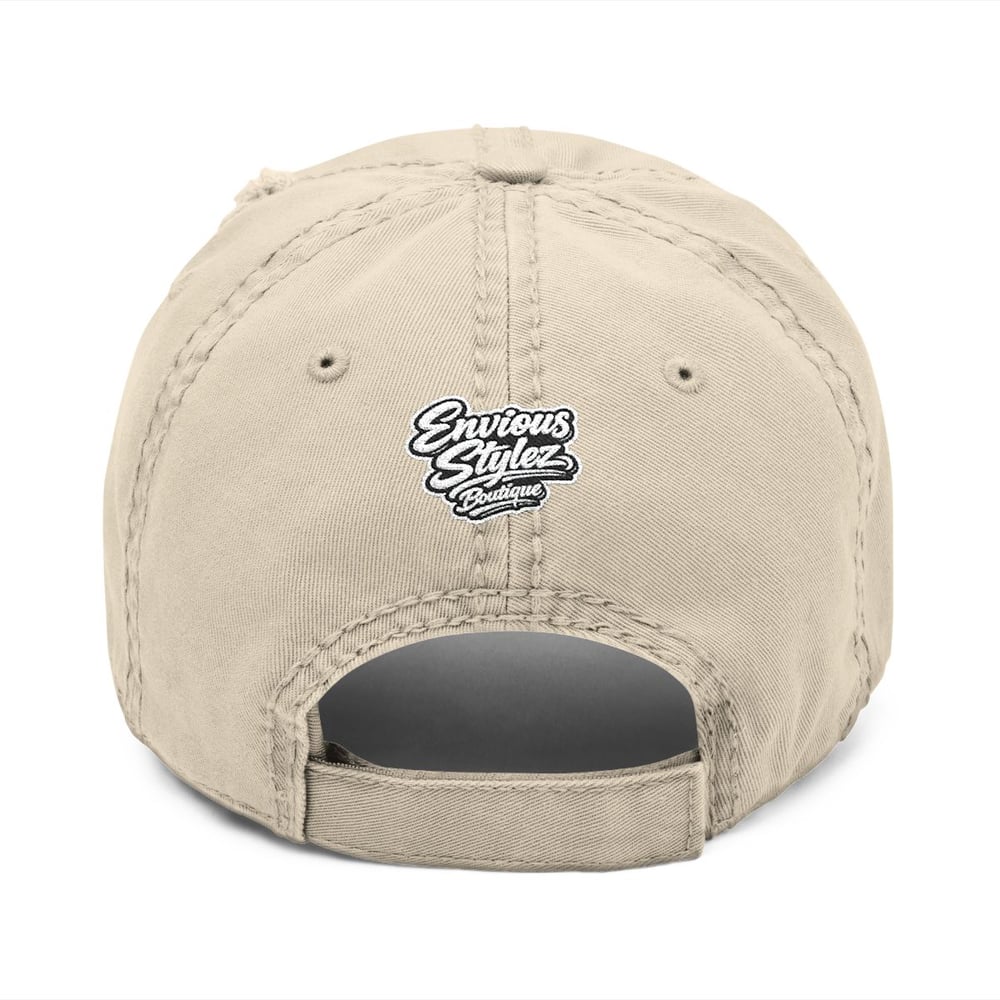 Image of Unisex Dope Distressed Dad Hat — Embroidered Retro Streetwear Cap