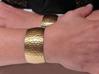 Image 3 of Hammered, Textured, Shaped, Brass Cuffs