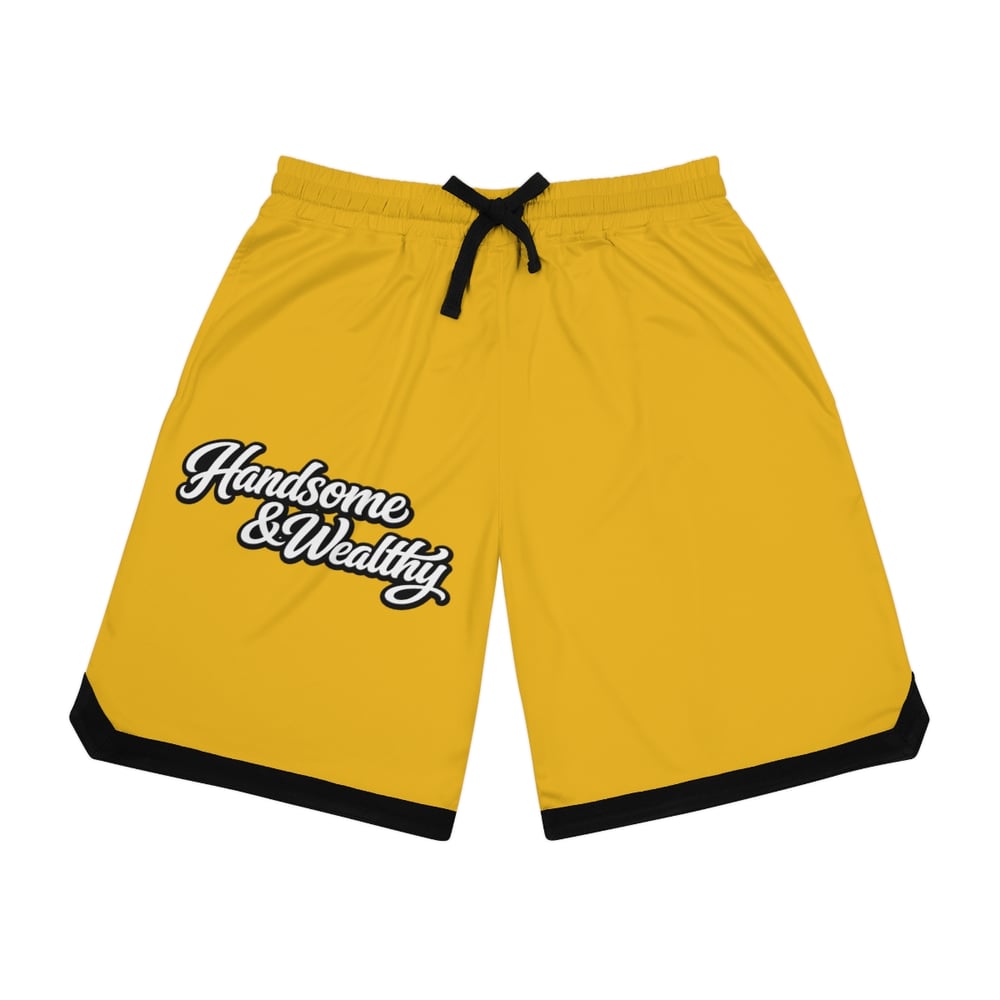 Image of Handsome & Wealthy Basketball Shorts — Yellow Athletic Rib Shorts