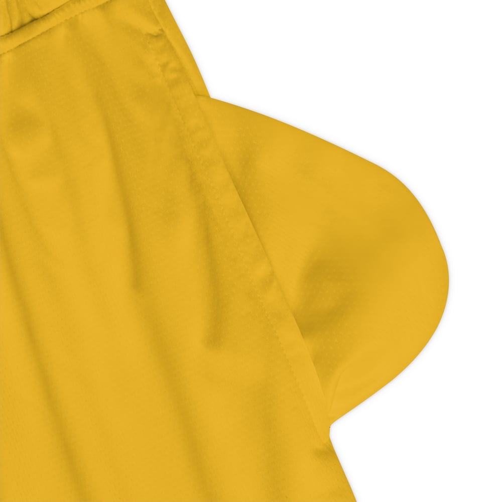 Image of Handsome & Wealthy Basketball Shorts — Yellow Athletic Rib Shorts