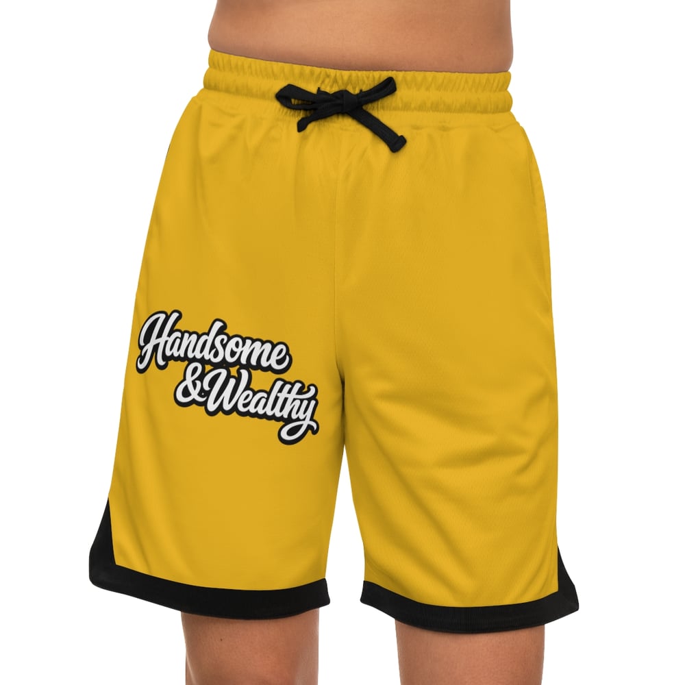 Image of Handsome & Wealthy Basketball Shorts — Yellow Athletic Rib Shorts
