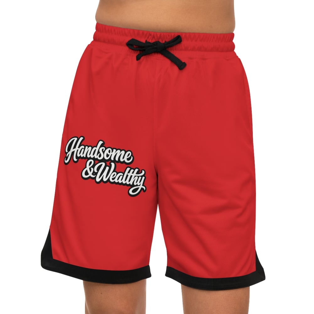 Image of Handsome & Wealthy Red Basketball Shorts
