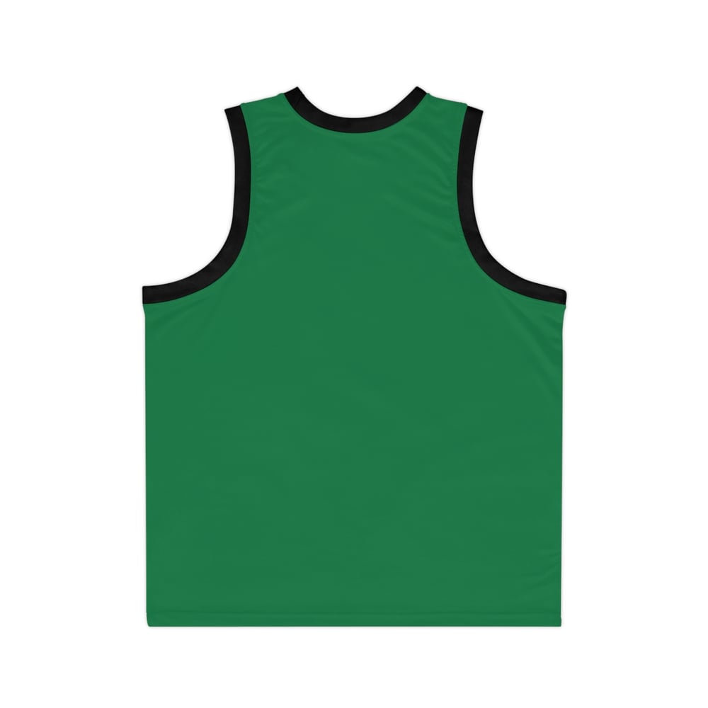 Image of Handsome & Wealthy Basketball Jersey — Green Retro Script AOP Tank