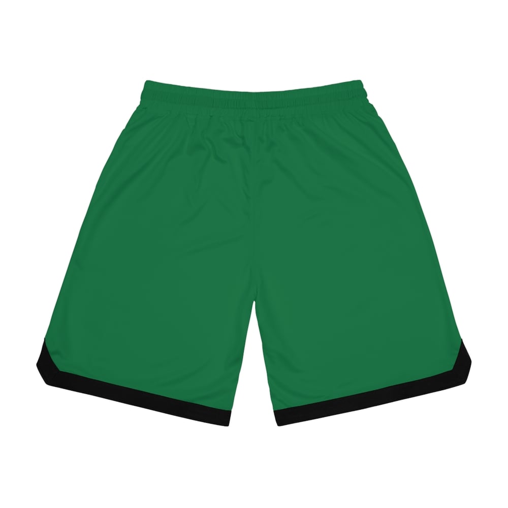 Image of Handsome & Wealthy Basketball Shorts — Green Rib Athletic Shorts