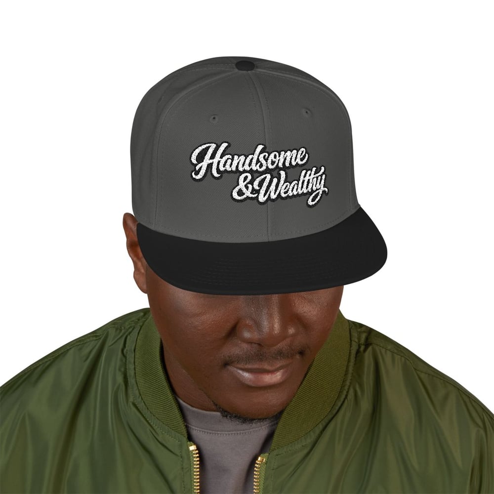 Image of Handsome & wealthy Embrace Wealthy Embroidered Snapback Hat