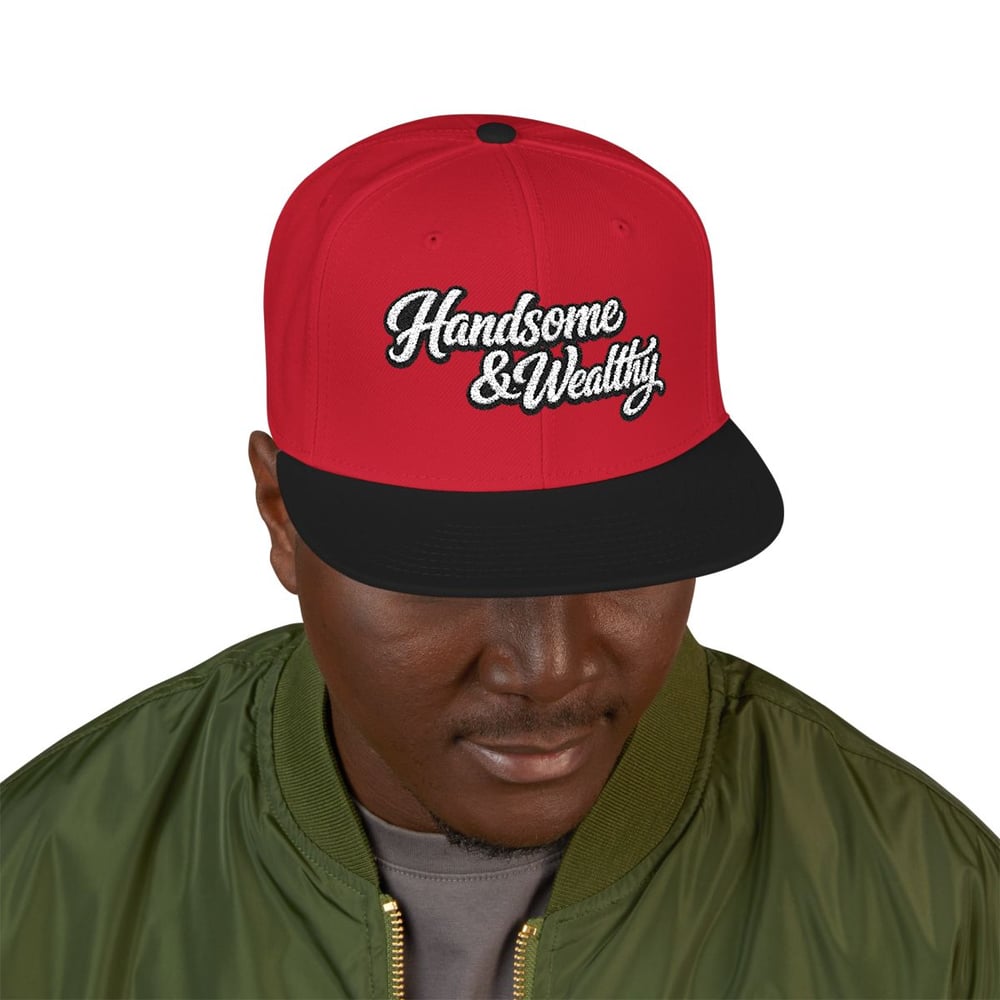 Image of Handsome & wealthy Embrace Wealthy Embroidered Snapback Hat