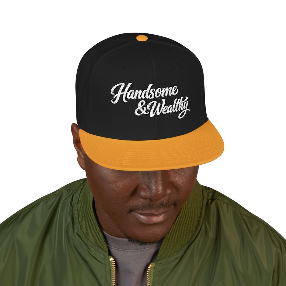 Image of Handsome & wealthy Embrace Wealthy Embroidered Snapback Hat