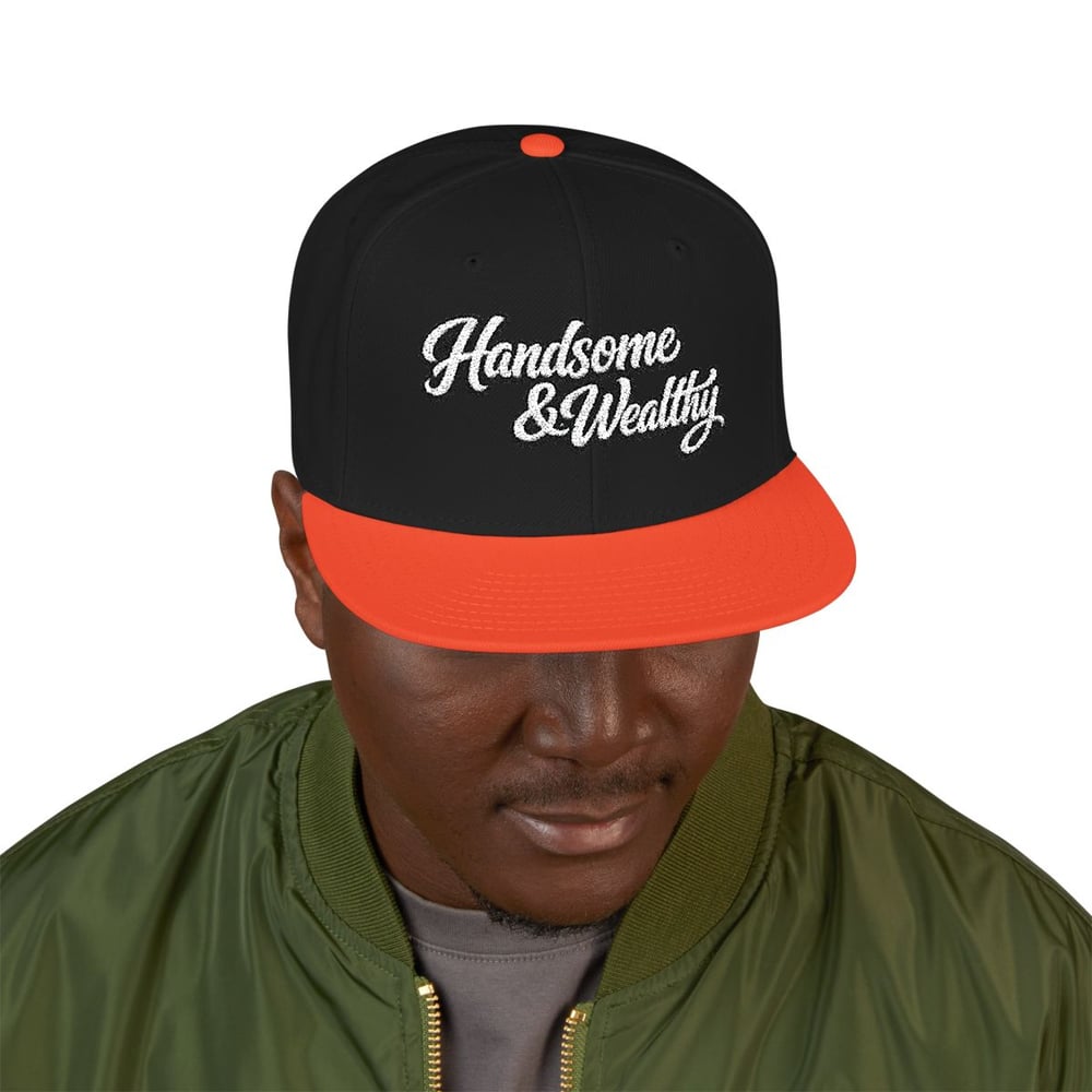 Image of Handsome & wealthy Embrace Wealthy Embroidered Snapback Hat