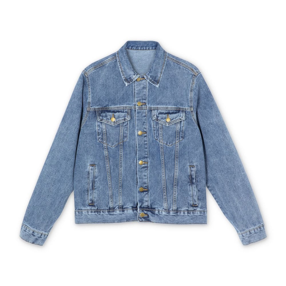 Image of Denim Jacket — "Handsome & Wealthy" Embroidered Back