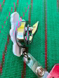 Image 3 of Frida Kahlo Badge Reel: Nurse ID Holder, Mexican Artist Gift, metal retractable reel