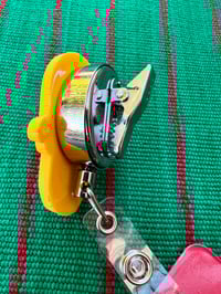 Image 4 of Sugar Skull Badge Reel: Mexican Skull, Día de Los Muertos, Calaca Calavera ID holder