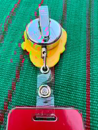 Image 5 of Sugar Skull Badge Reel: Mexican Skull, Día de Los Muertos, Calaca Calavera ID holder