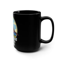 Image 2 of The Early Bird Gets the Worm Black Coffee Mug — 15oz Retro Robin Design