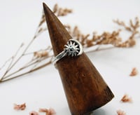 Image 2 of Sterling Silver Crescent Moon & Sun Ring