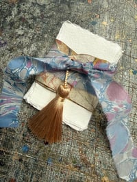 Image 1 of Khadi paper wrapped with vintage marbled leather