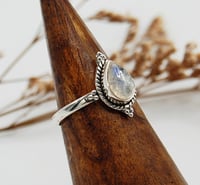Image 1 of Nova Rainbow Moonstone Teardrop Ring