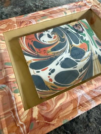 Image 2 of Hand marbled wood box frame and antique envelope.