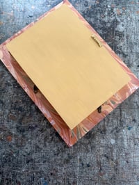 Image 4 of Hand marbled wood box frame and antique envelope.