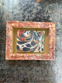 Image 5 of Hand marbled wood box frame and antique envelope.