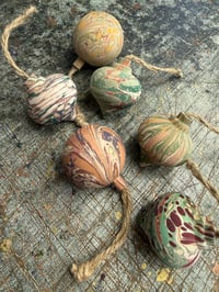 Image 1 of Marbled WOODEN BAUBLES 2 shapes available