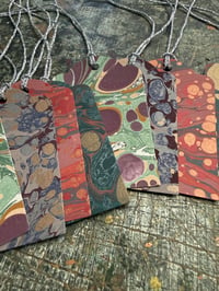 Image 1 of Handmade & Hand marbled Gift Tags with tassels (1 set of 8 available)