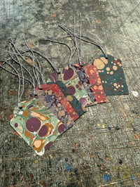 Image 3 of Handmade & Hand marbled Gift Tags with tassels (1 set of 8 available)