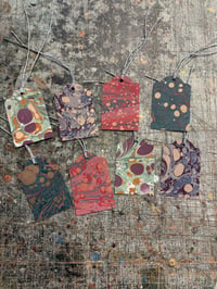 Image 4 of Handmade & Hand marbled Gift Tags with tassels (1 set of 8 available)