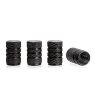 Black Aluminum Tire Valve Caps (4-Pack)