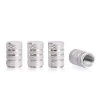 Silver Aluminum Tire Valve Caps (4-Pack)