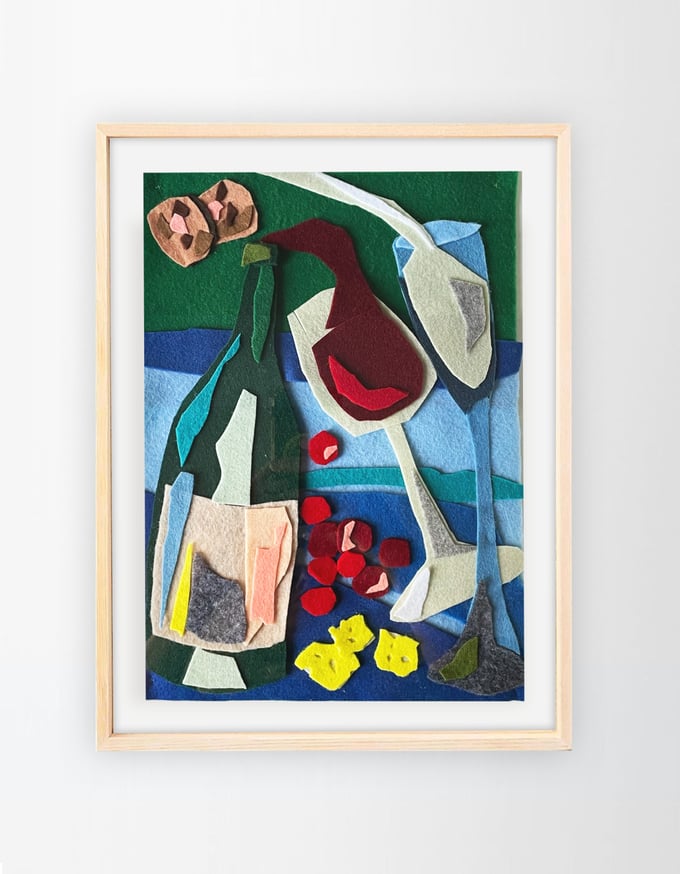 Image of Felt collage 'Apero'